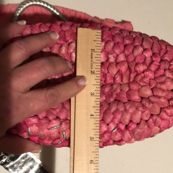Straw Solutions pink drawstring beach bag / handbag GREAT SUMMER BAG NWT - Picture 13 of 14
